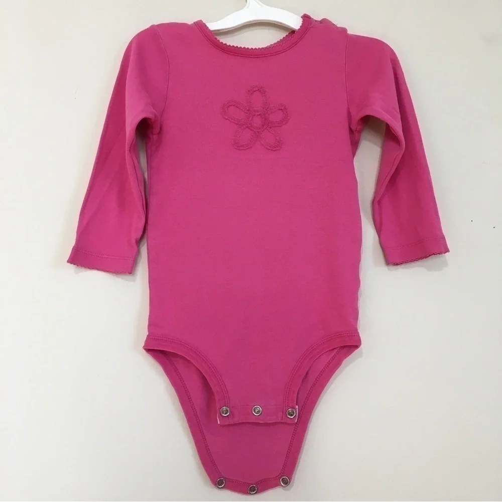 Carter's baby girl white pink long sleeve cotton overalls bodysuits